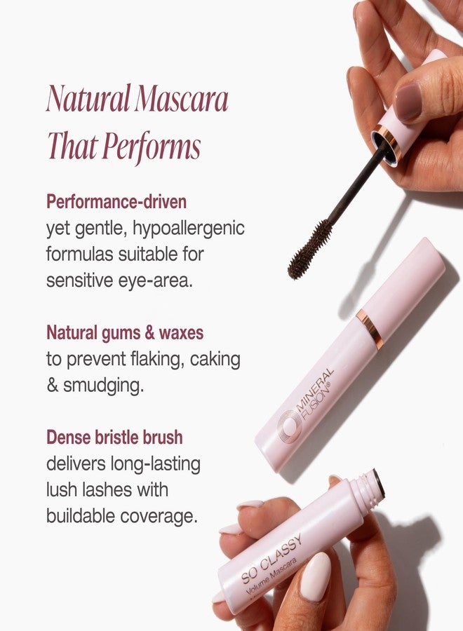 مينيرال فيوجن ماسكارا مينيرال فيوجن سو كلاسيك لتكثيف وتطويل الرموش، 0.3 أونصة سائلة، بني داكن، مكياج عيون لرموش كثيفة وجذابة، يساعد على منع التكتل والتقشر والتلطخ - Image 3